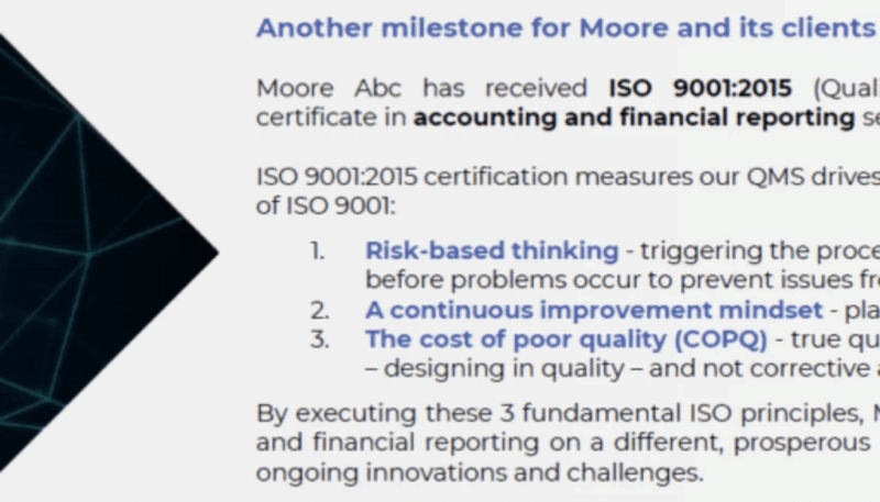 We’re Proud to Announce Another Milestone for Our Company – Moore Abc